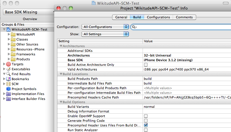 Wikitude Sample App Configuration